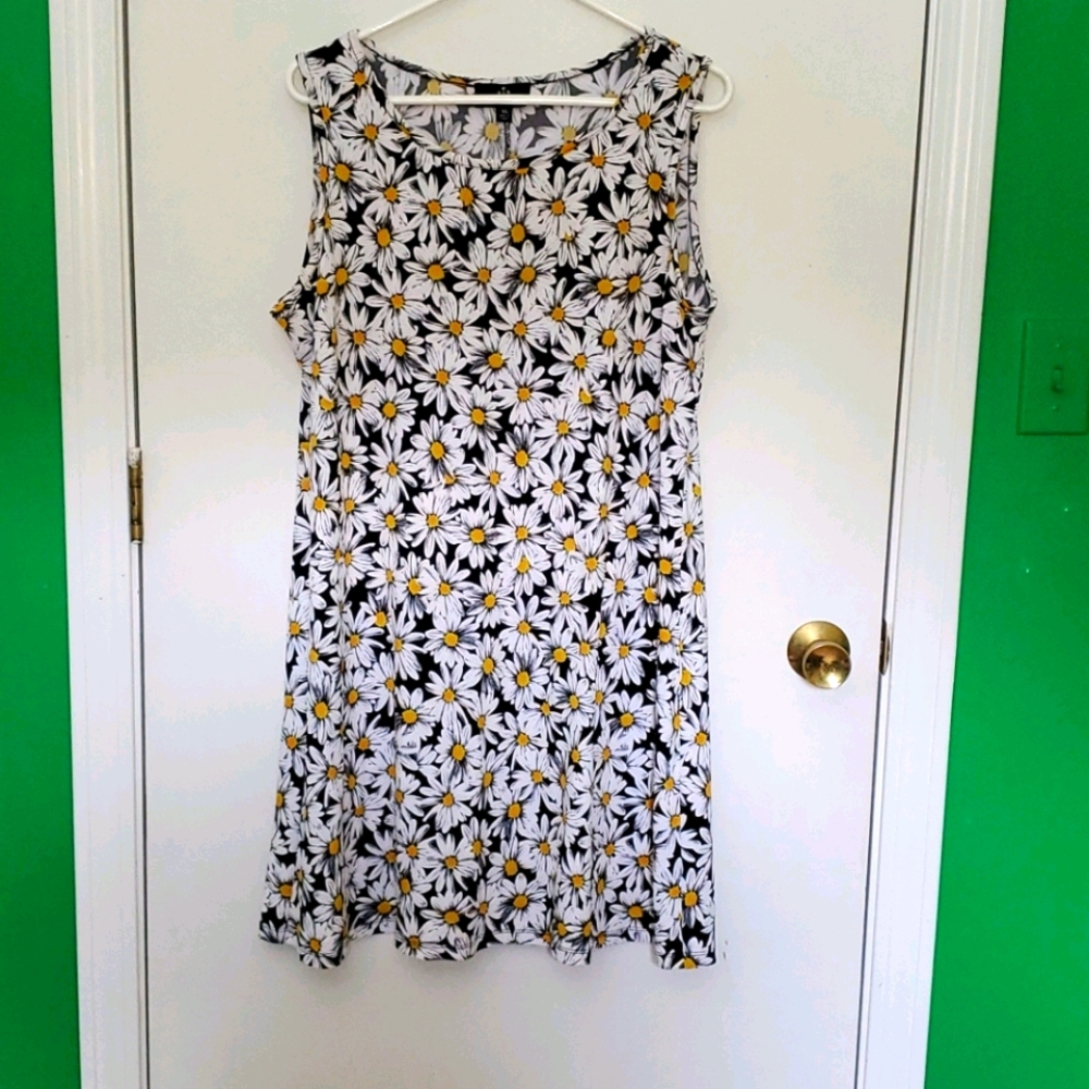 Ronni Nicole women's XL casual floral daisy cimfort mid dress